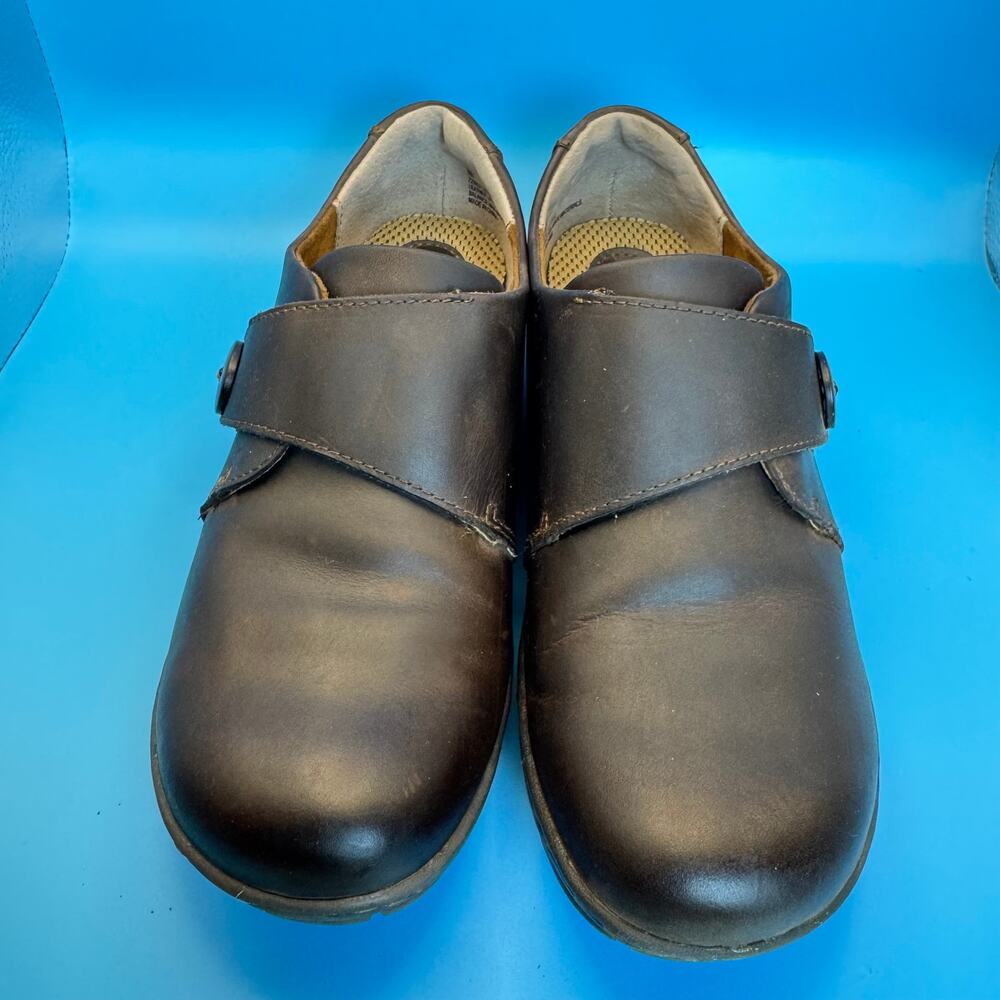 BOC Leather Mary Jane Comfort Shoes Hook Loop Strap Walking Work Womens 8M - Picture 2 of 11